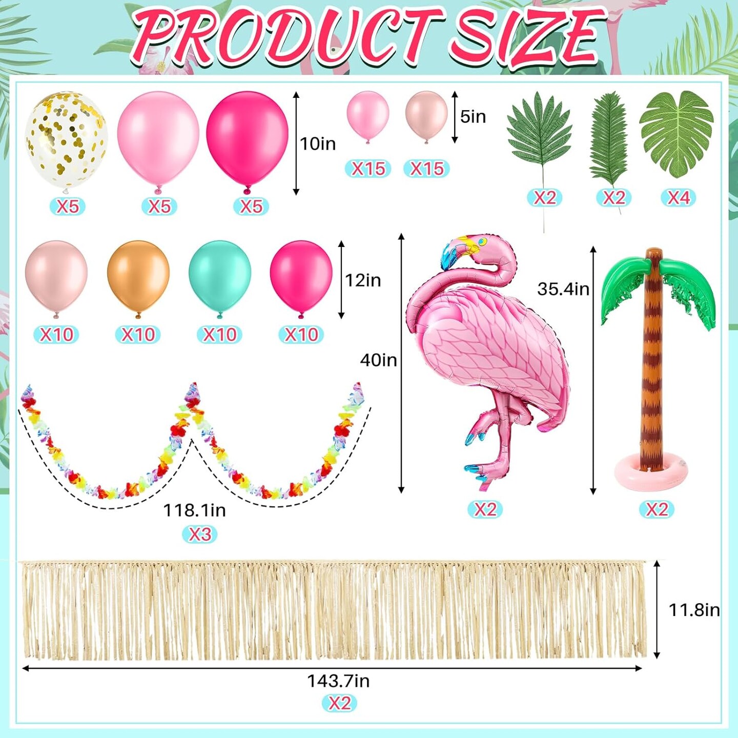 Summer Hawaiian Style Golf Cart Decorations (colorful)