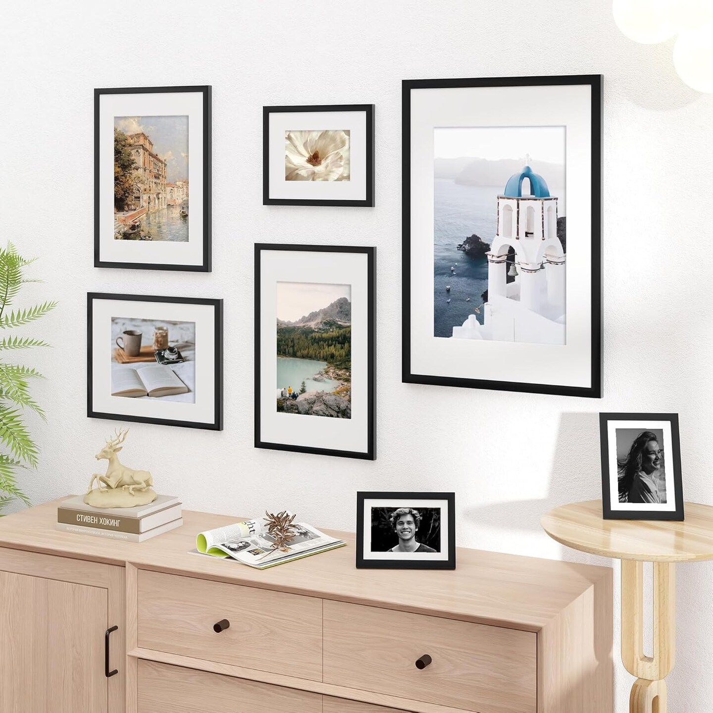 5x7 Picture Frames Set of 5, Picture Frame with HD Plexiglass for Wall or Tabletop Display (Black)