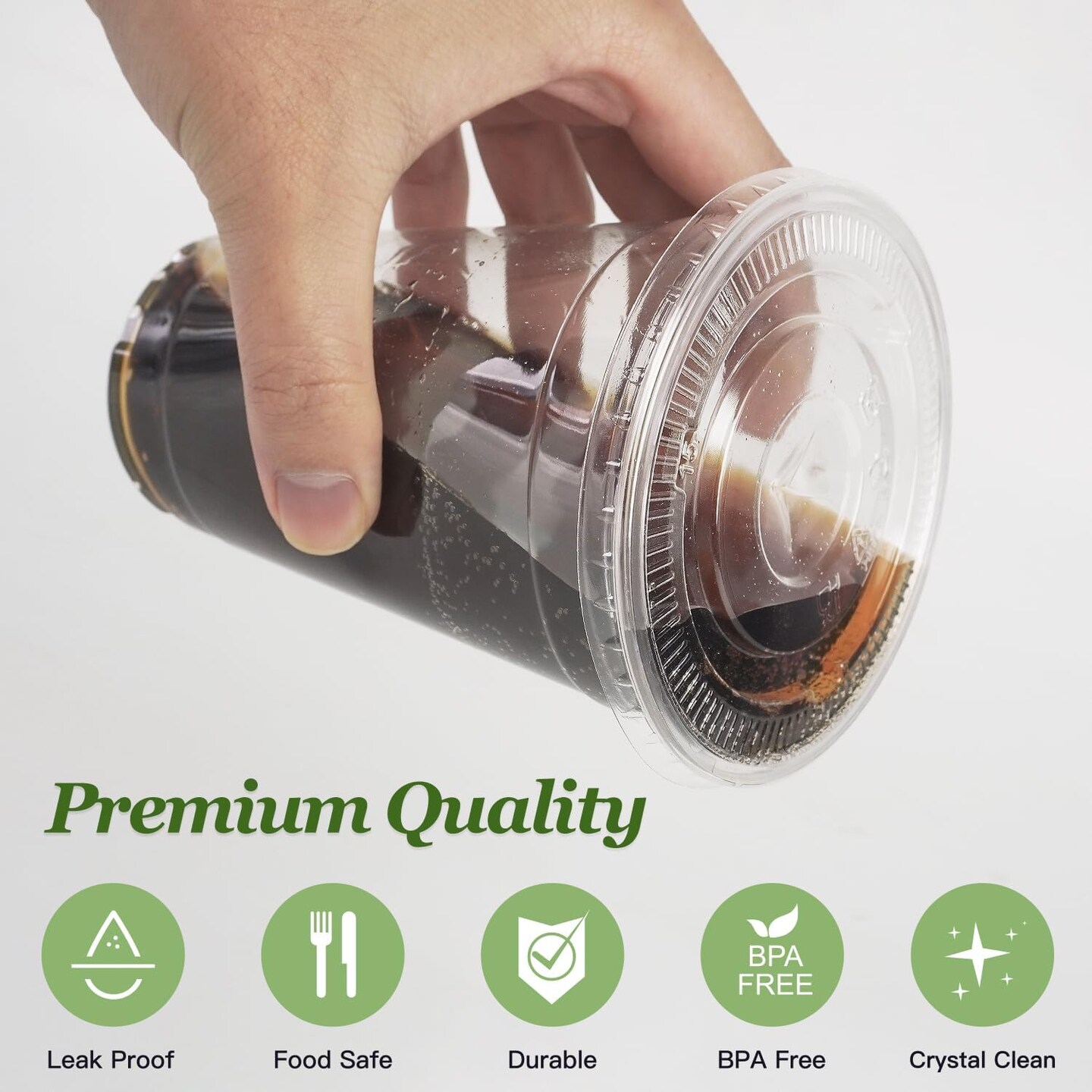 100 Sets- 20 oz Clear Plastic Cups with Lids and Straws, Disposable To Go Cups for Cold Drinks, Iced Coffee, Milkshakes, Smoothies