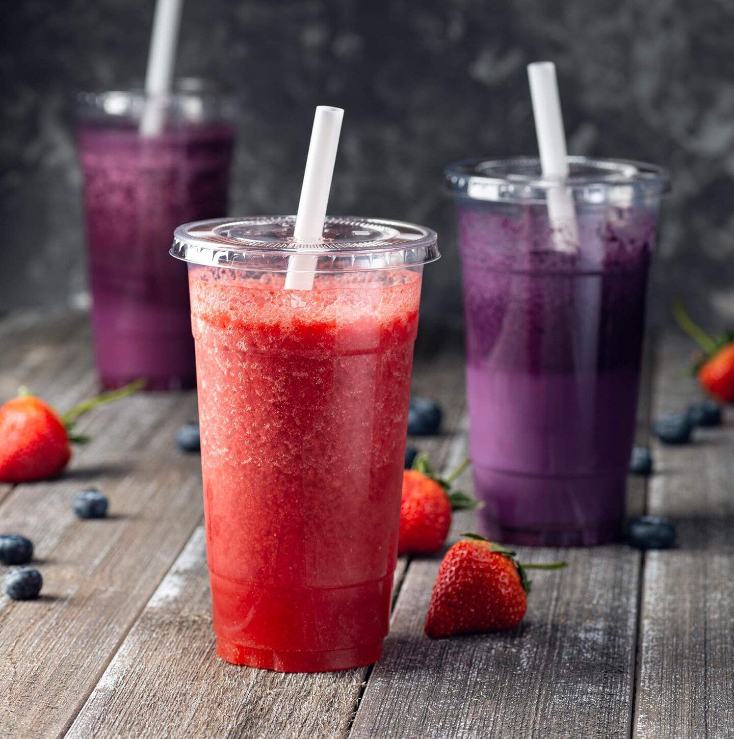 Crystal Clear PET Cups With Flat lids for Iced Coffee,Milkshake, Cold Drinks, Slush Cups, Smoothy&#x27;s, Slurpee, Ice cream, Dessert, Party&#x27;s, Plastic Disposable Cups (50, 32 oz)