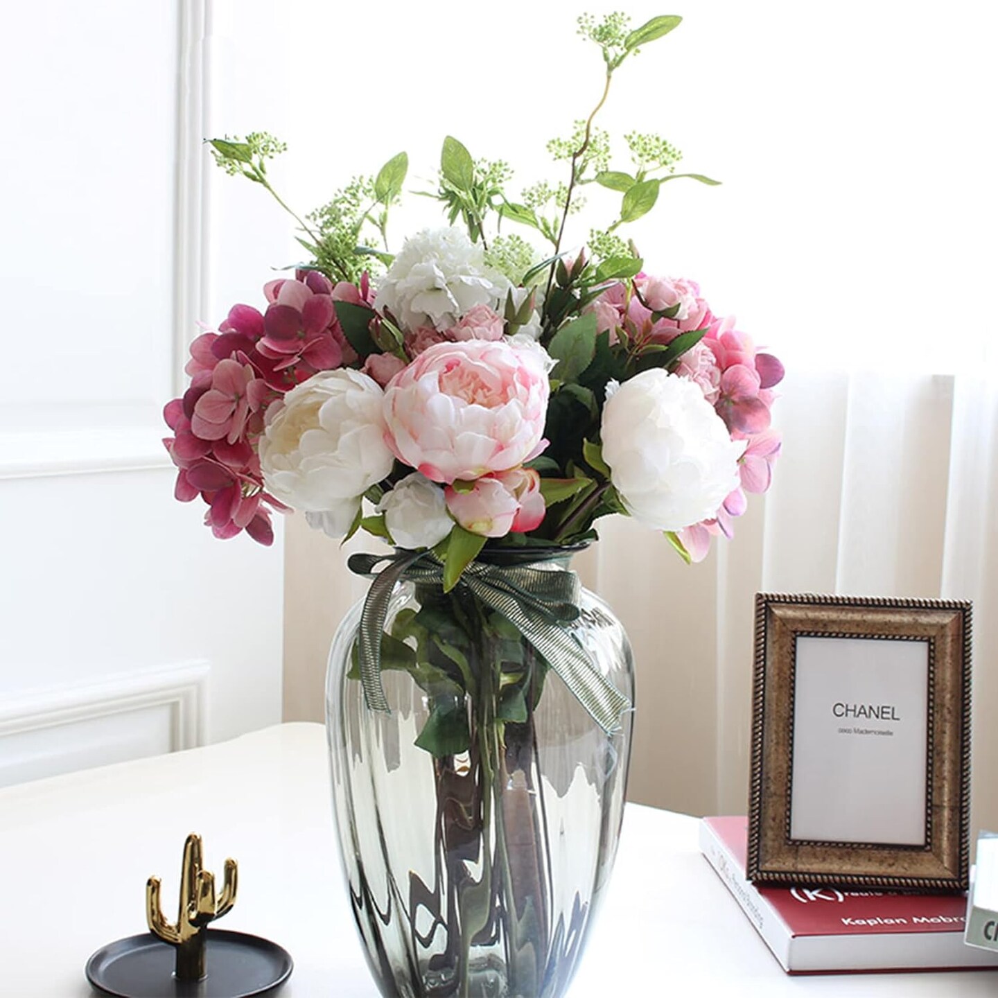 25 Pcs Silk Peony Artificial Flower Heads 4 inch Fake Peony Flowers Heads with Stems Artificial Peony Flower Heads in Bulk Wholesale for Wedding Home Decor