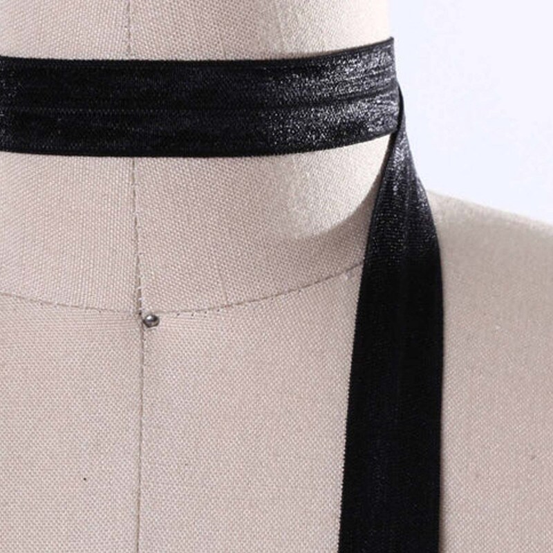 3 Yards 5/8" Shiny Black Bias Soft Fold Over Stretch Elastic Trim for Face Masks