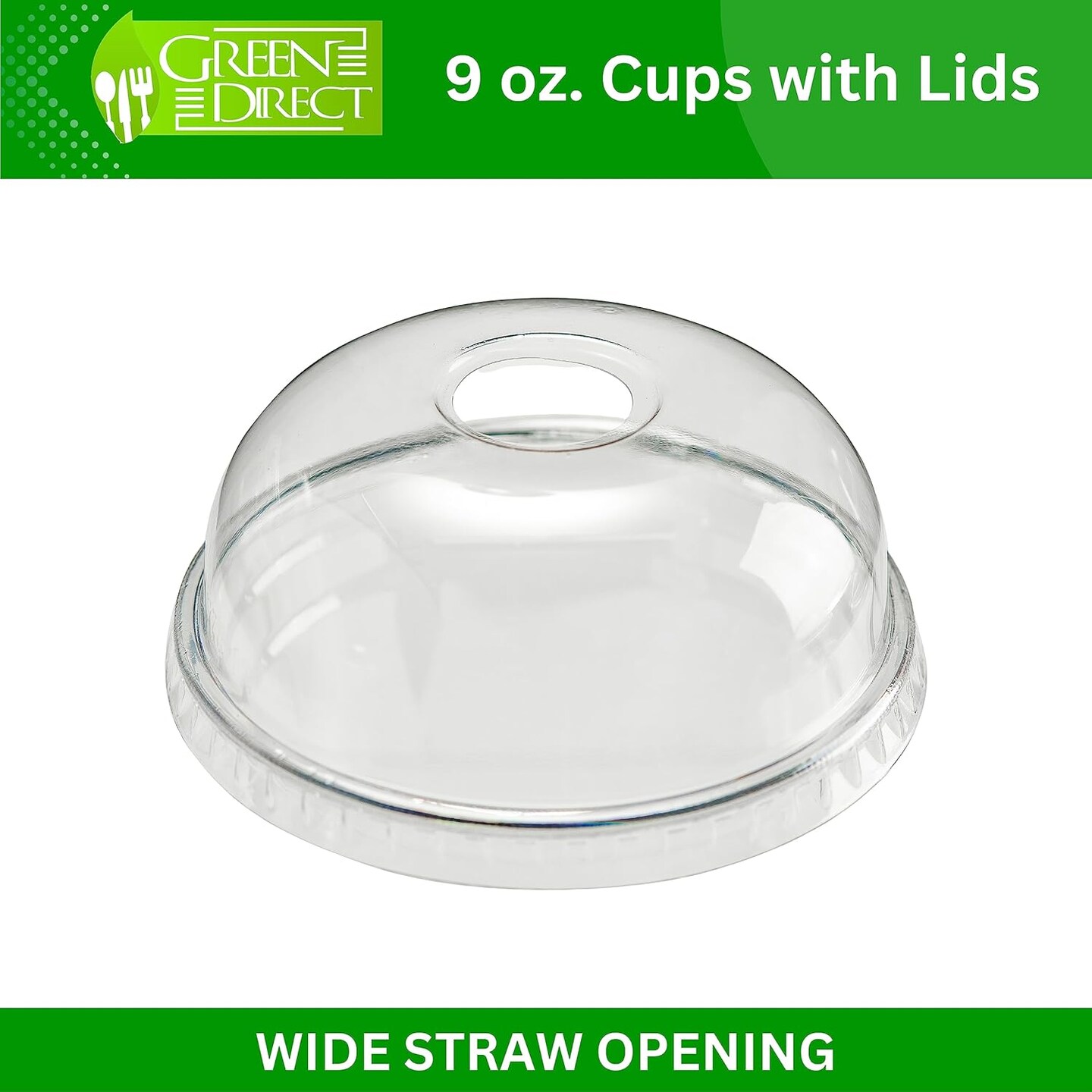 Clear Plastic Cups with Lids - 9 oz Disposable Cups for Ice Coffee, Bubble Boba Tea, Cold Drinks, Smoothies - Pack of 50