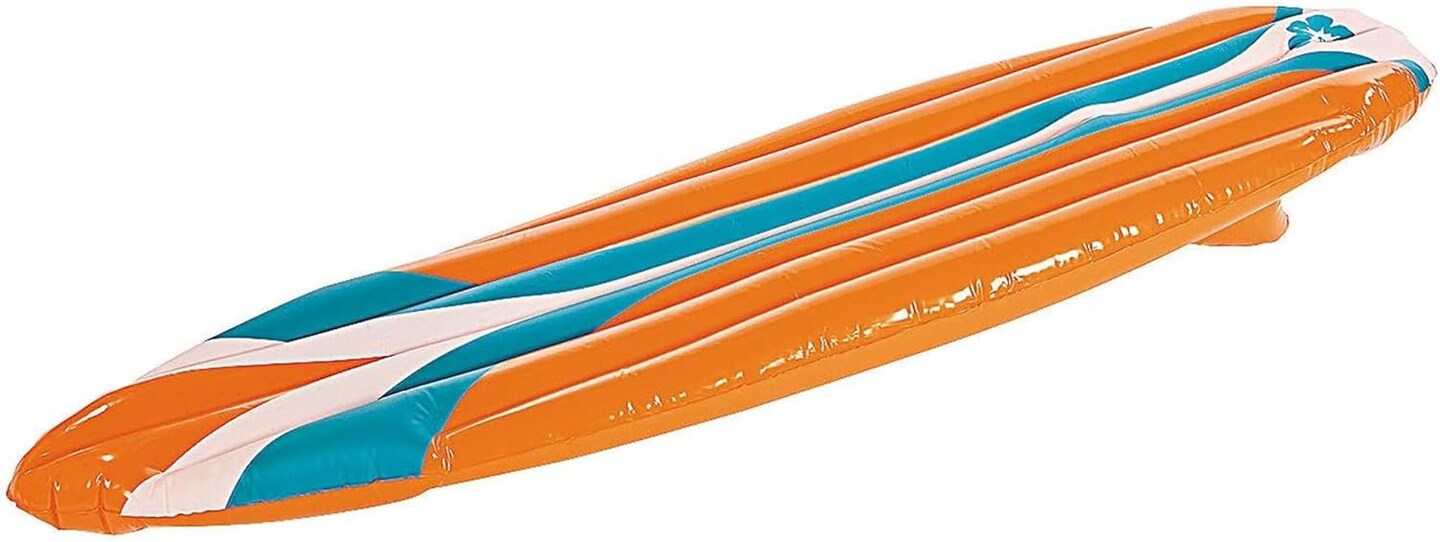60&#x22; x 20&#x22; Tropical Colors Inflatable Vinyl Surfboard, 1 Piece, Great for Birthdays, Parties, Luau and Tiki Themes