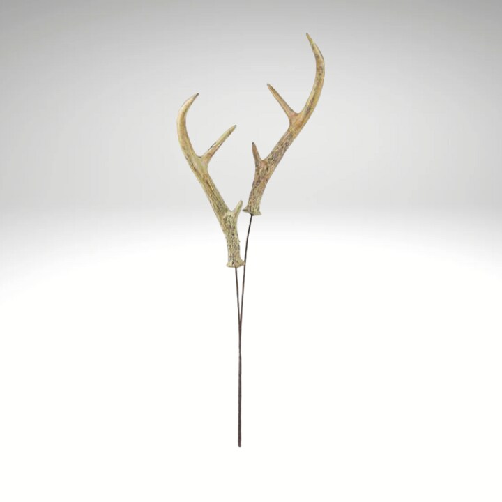 Faux Antler Spray 24&#x22; | Rustic Wood Grain Pick for Wreaths &#x26; Cabin Decor-MZ2138