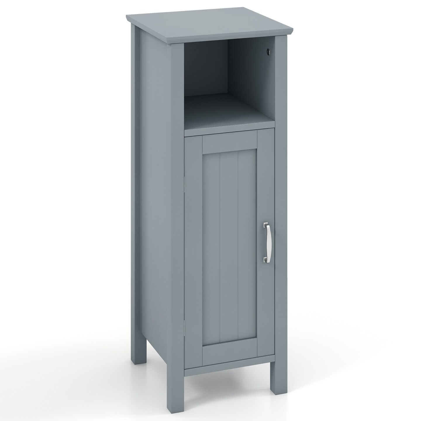 Freestanding MDF Floor Cabinet with Adjustable Shelf and 2-Tier Storage for Bathroom or Living Room