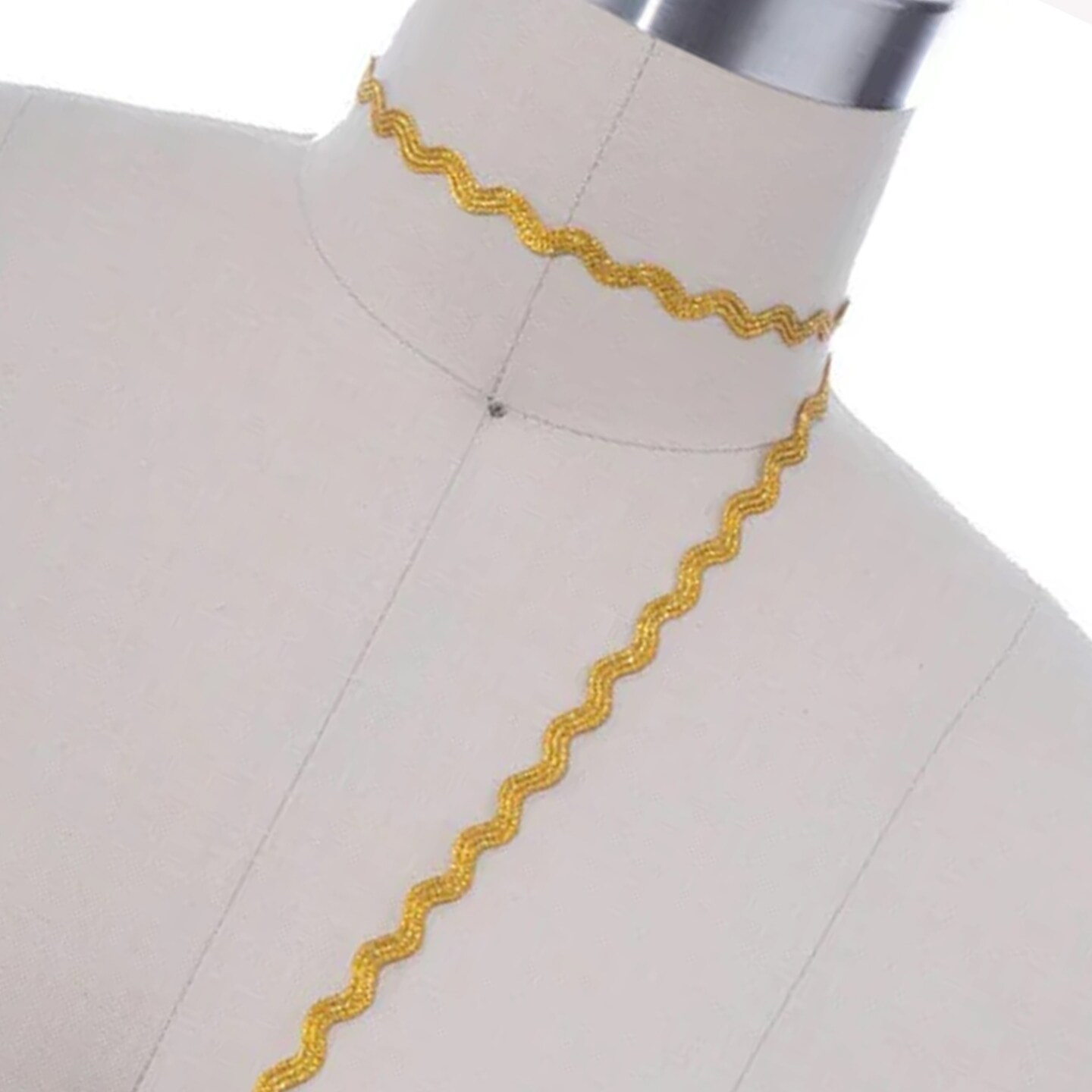 2 Yards Gold Metallic Ric Rac Trim for Sewing, Crafting, and Home Decor Embellishment