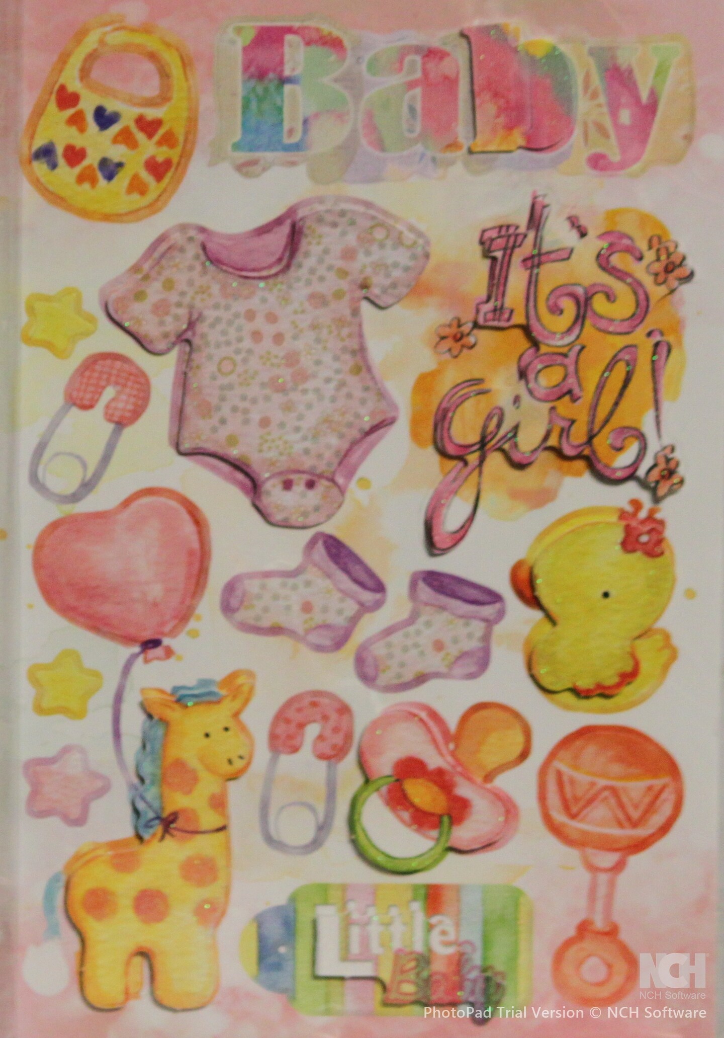 Designer Baby Girl Dimensional Stickers