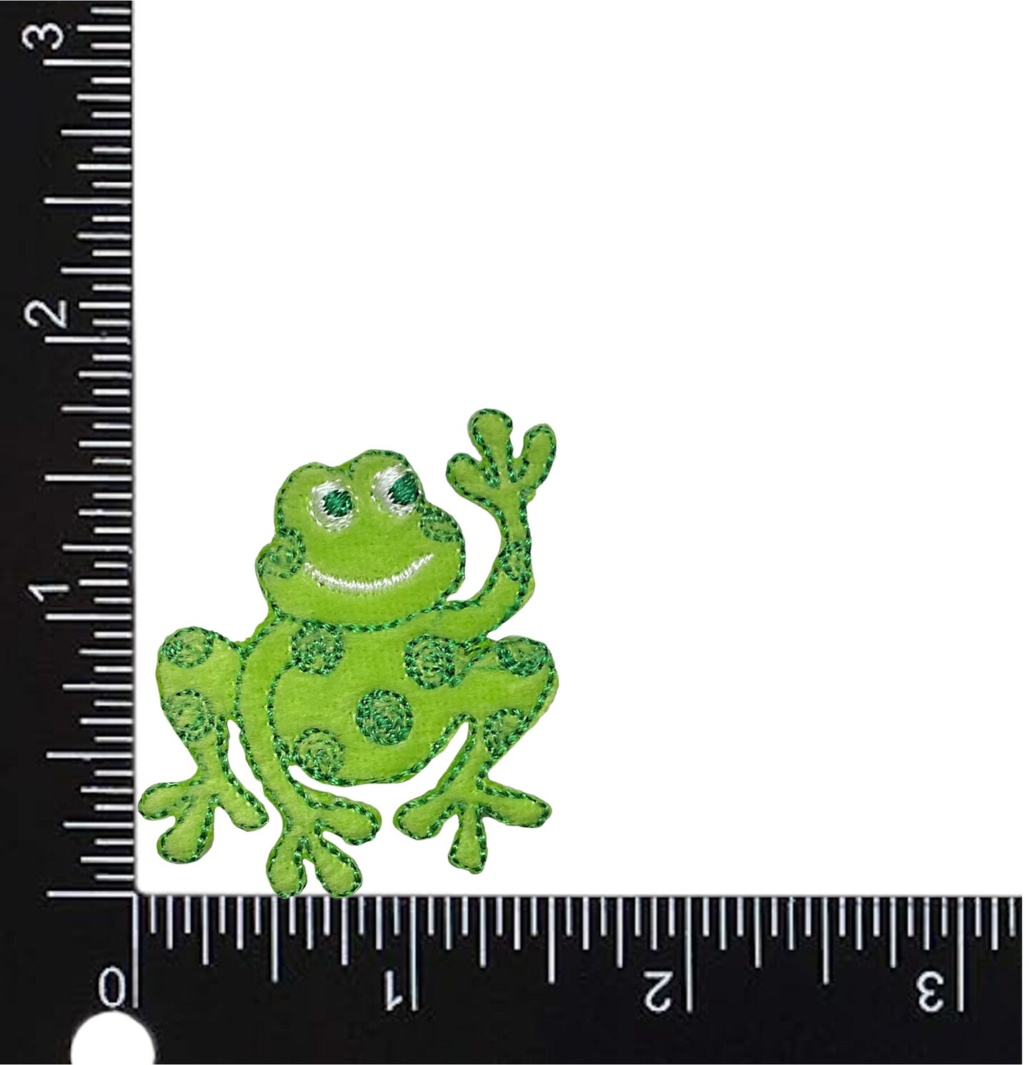 Friendly Frog, Toad, Waving, Embroidered, Iron on Patch