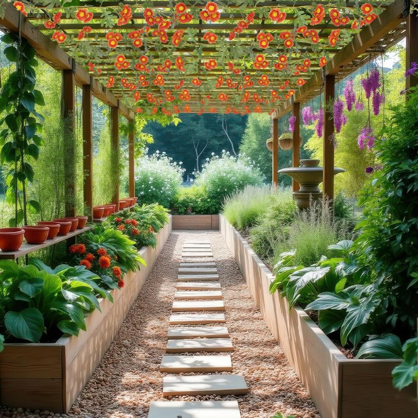 2 Pcs Wildflower Garland Spring Flowers Garland 12 FT Orange Artificial Daisy Flowers and Leaves Faux Floral Vine for Mantle Baby Shower Wedding Arch