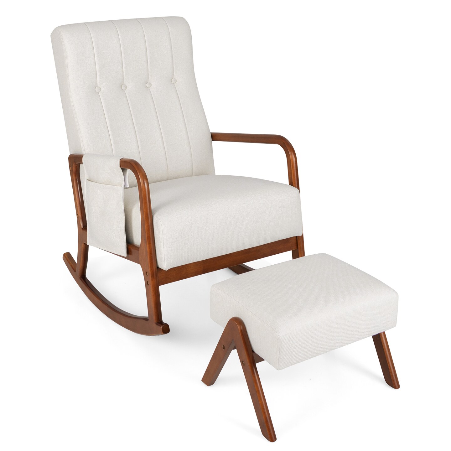 Modern Rocking Chair with Footrest and Soft Seat Cushion