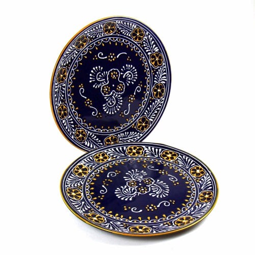 Handcrafted Ceramic Dinner Plates Set of 2 Microwave Safe