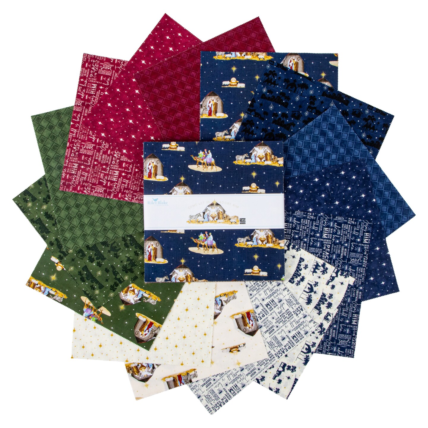 Come Let Us Adore Him 10&#x22; Square Pack (Layer Cake / 10&#x22; Stacker) by Tara Reed for Riley Blake (10-16310-42)