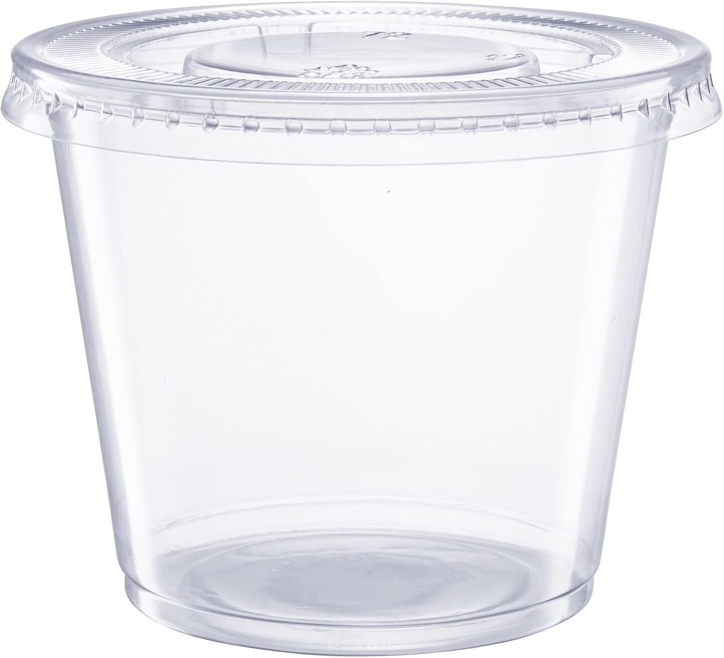 5.5 oz. - 100 Count Clear Disposable Plastic Portion Cups with Lids - Souffl&#xE9; Cups,Shot Cups With Lids, Clear Plastic Containers Perfect for salad Dressing and More