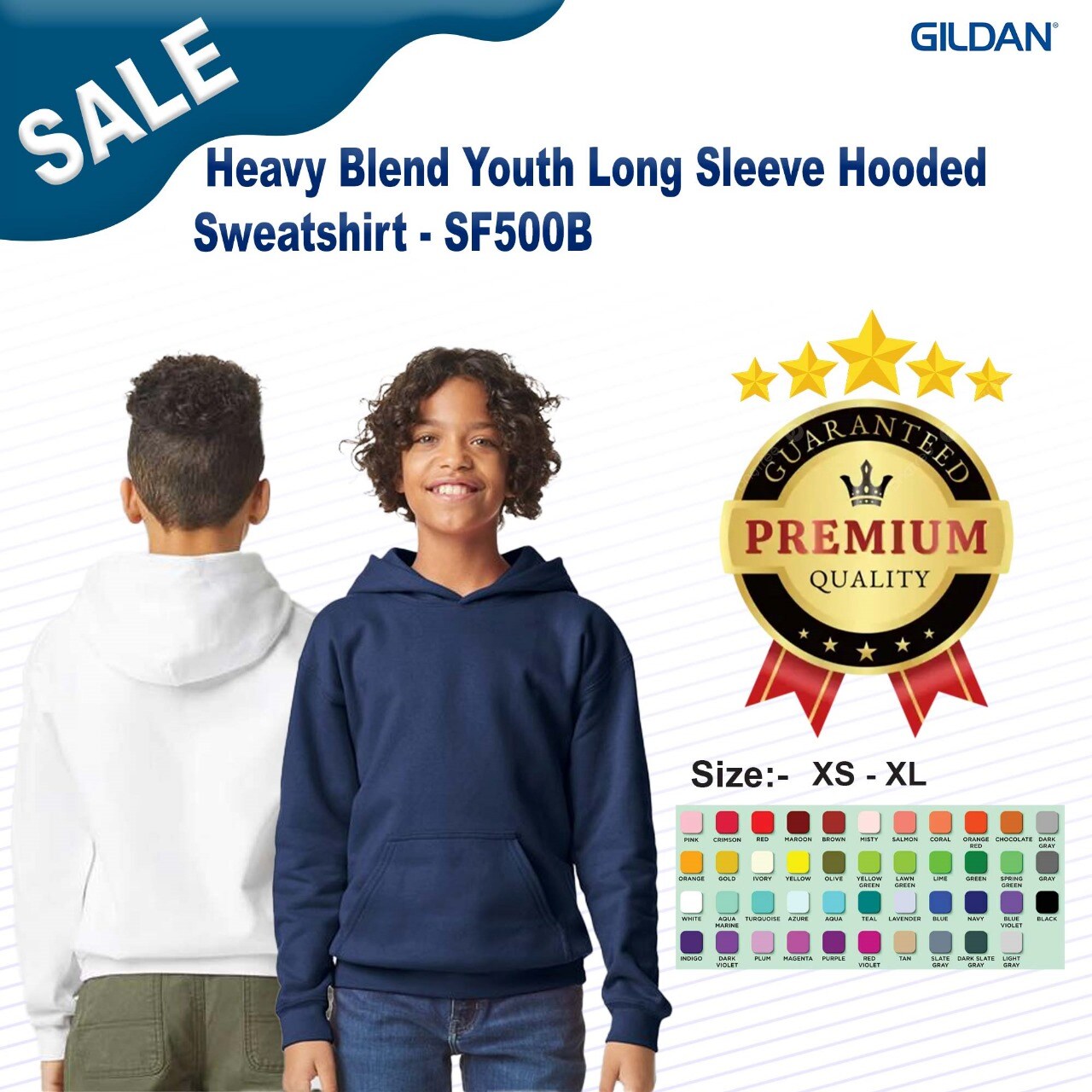 Gildan&#xAE; Heavy Blend Youth Long Sleeve Hooded&#xA0;Sweatshirt