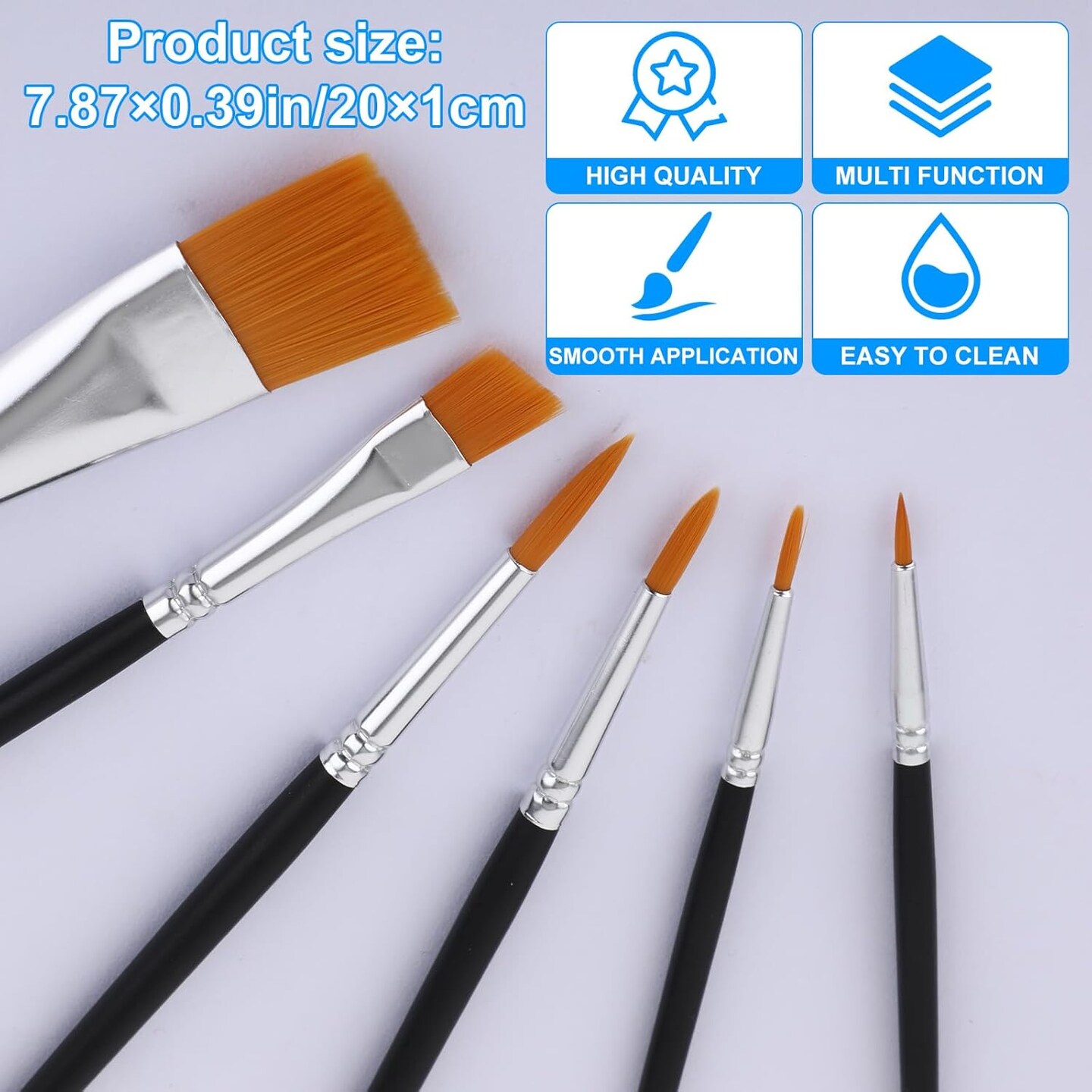 Paint Brushes Set, 20 Pcs Paint Brushes For Acrylic Painting, Oil Watercolor Acrylic Paint Brush, Artist Paintbrushes For Body Face Rock Canvas, Kids Adult Drawing Arts Crafts Supplies, Blush - View #2