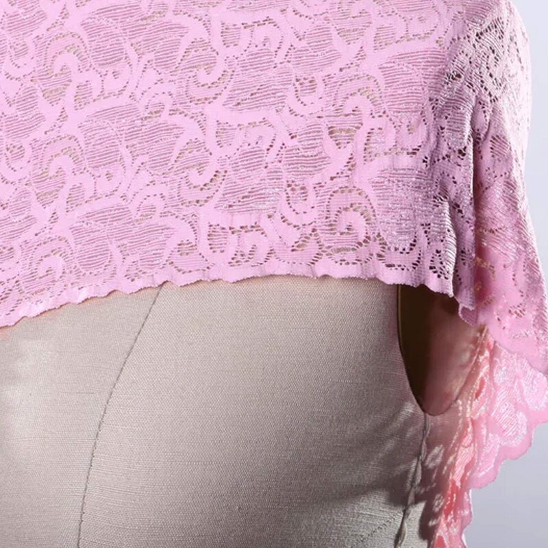 Wide Pink Stretch Lace Trim Heavy Duty 5&#x22; Elastic Floral Ribbon for Sewing &#x26; Lingerie