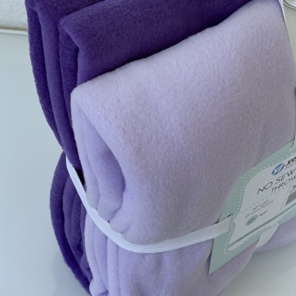 Solid Fleece No-Sew Throw Kit - Lavender/Purple (50x60)