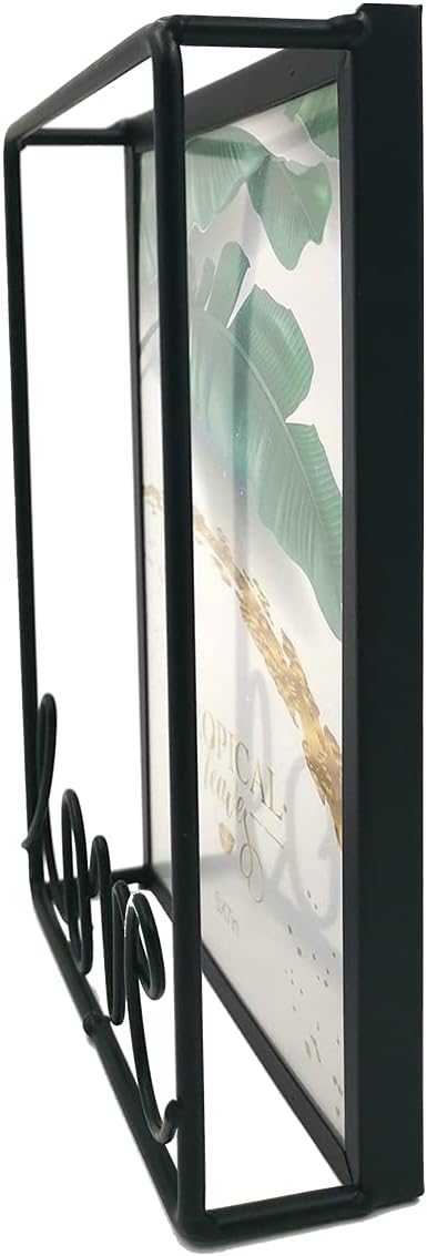 5x7 Metal Photo Collage Frame - tabletop Picture Frame with LOVE Decoration for Desk(Black}