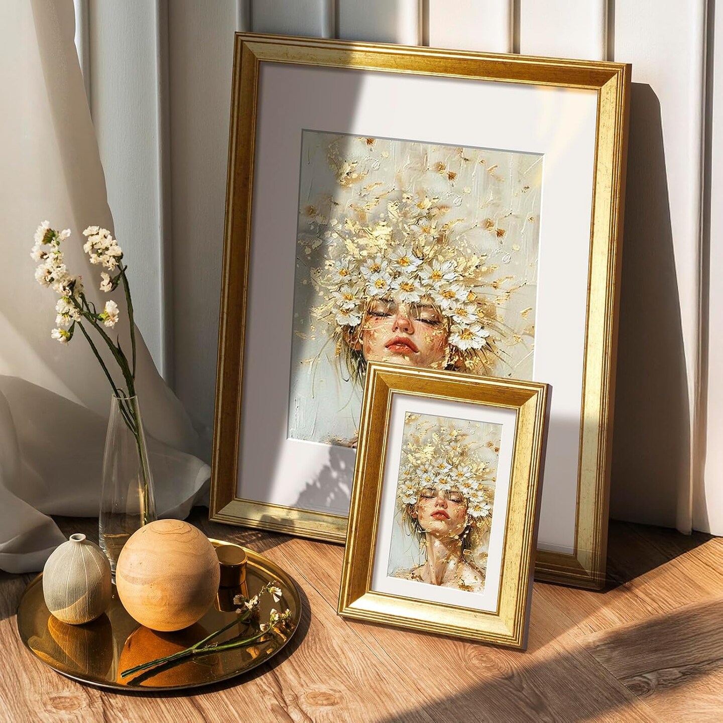 4x6 Picture Frames, Vintage Picture Frames for Wall Mounting or Table Display,Rustic Gold,1 Pack