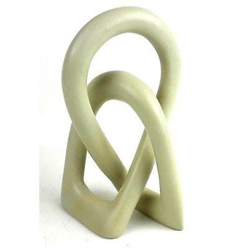 Smooth Soapstone Carving Lovers Knot with Satin Polished Perfect Accent for Living Room Decor