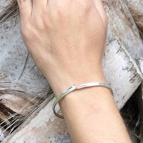 Silver Plated Wave Cuff Bracelet for Women Minimalist Beach Style Jewelry