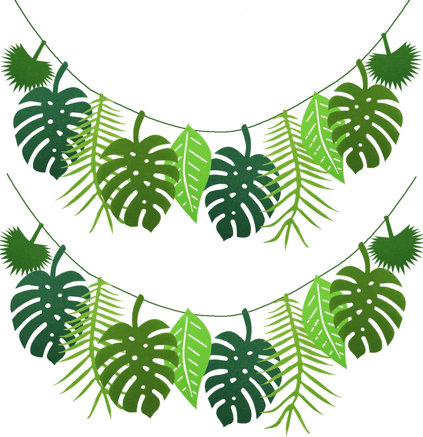 Tropical Leaf Banner Hawaii Luau Party Leaves Garland Summer Beach Theme Wedding Birthday Party Decor