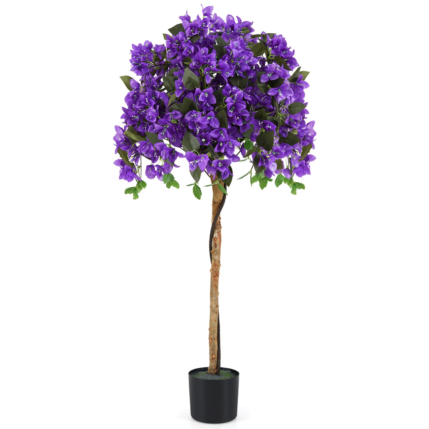 Artificial Azalea Tree with Real Wood Trunk and Silk Flowers 4.5 Feet