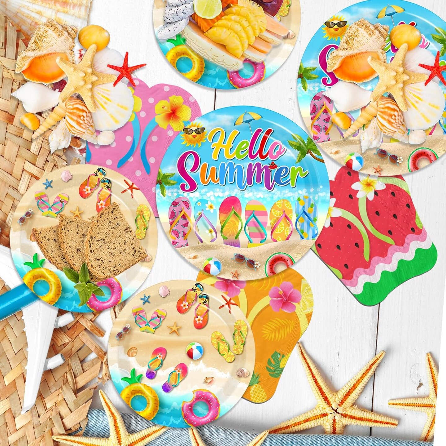 Beach Plates and Napkins Sets Beach Party Supplies