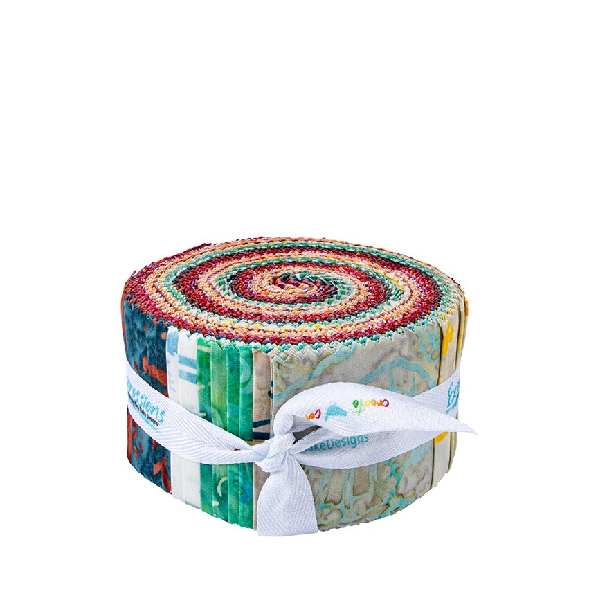 Expressions Batiks 2.5&#x22; Strip Roll (Jelly Roll / Rolie Polie) in Places You&#x27;ll Go Beach Sunset and Island Breeze by Riley Blake Designs for Riley Blake (RP-23230B-40)