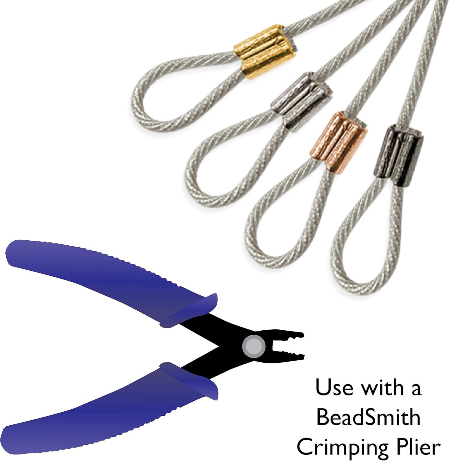 The Beadsmith Tube Crimp Beads, Assorted Sizes, Black Oxide Color, Uniform Cylindrical Shape, No Sharp Edges, Designed to Secure The Ends of Jewelry Stringing Wires and