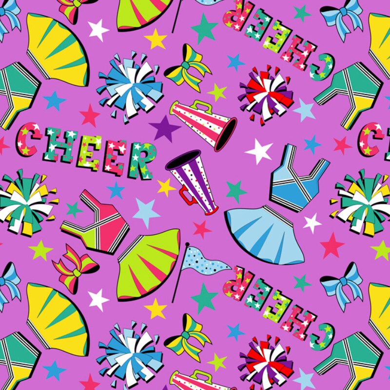 Cheerleader Spirit Anti-Pill Premium No-Sew Throw Fleece Fabric Kit (50x60)