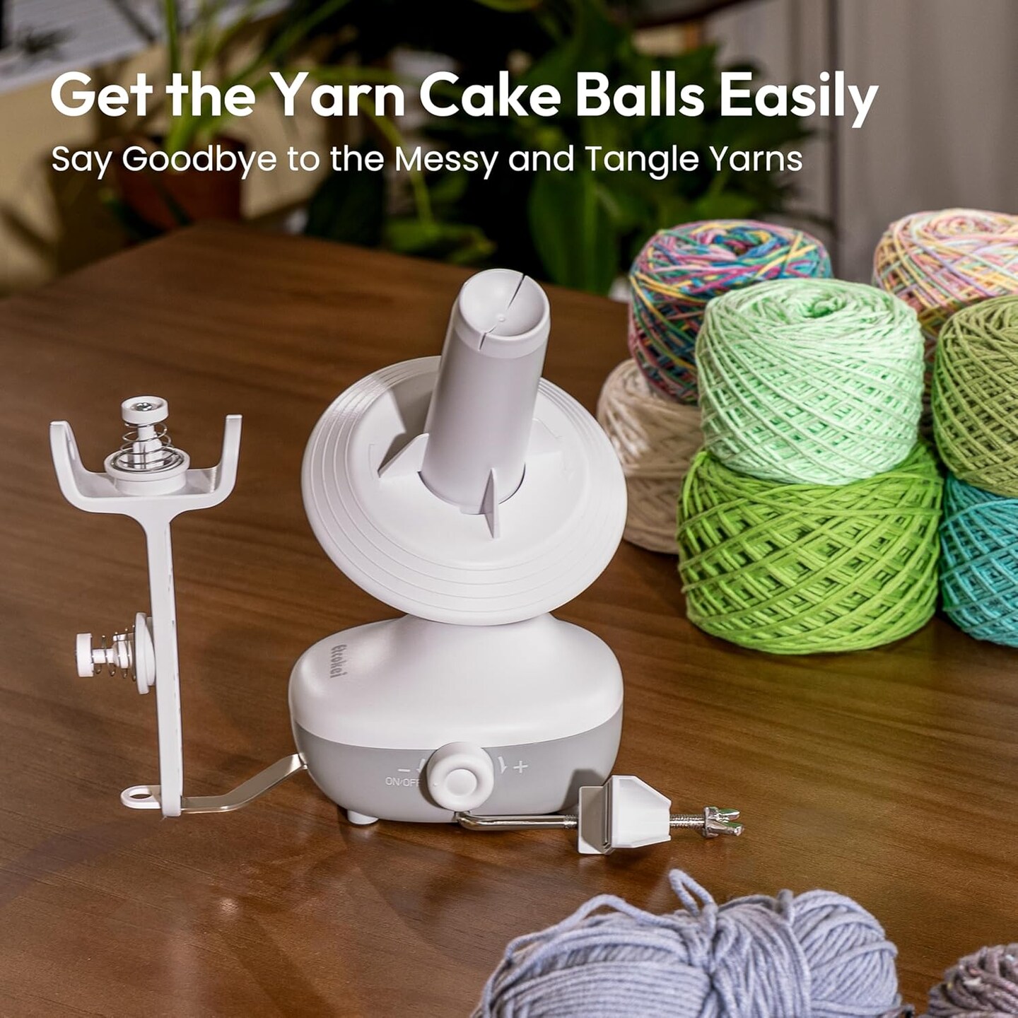 Electric Yarn Ball Winder &#x2013; Automatic Yarn Cake Winder with Adjustable Speed &#x26; Tension