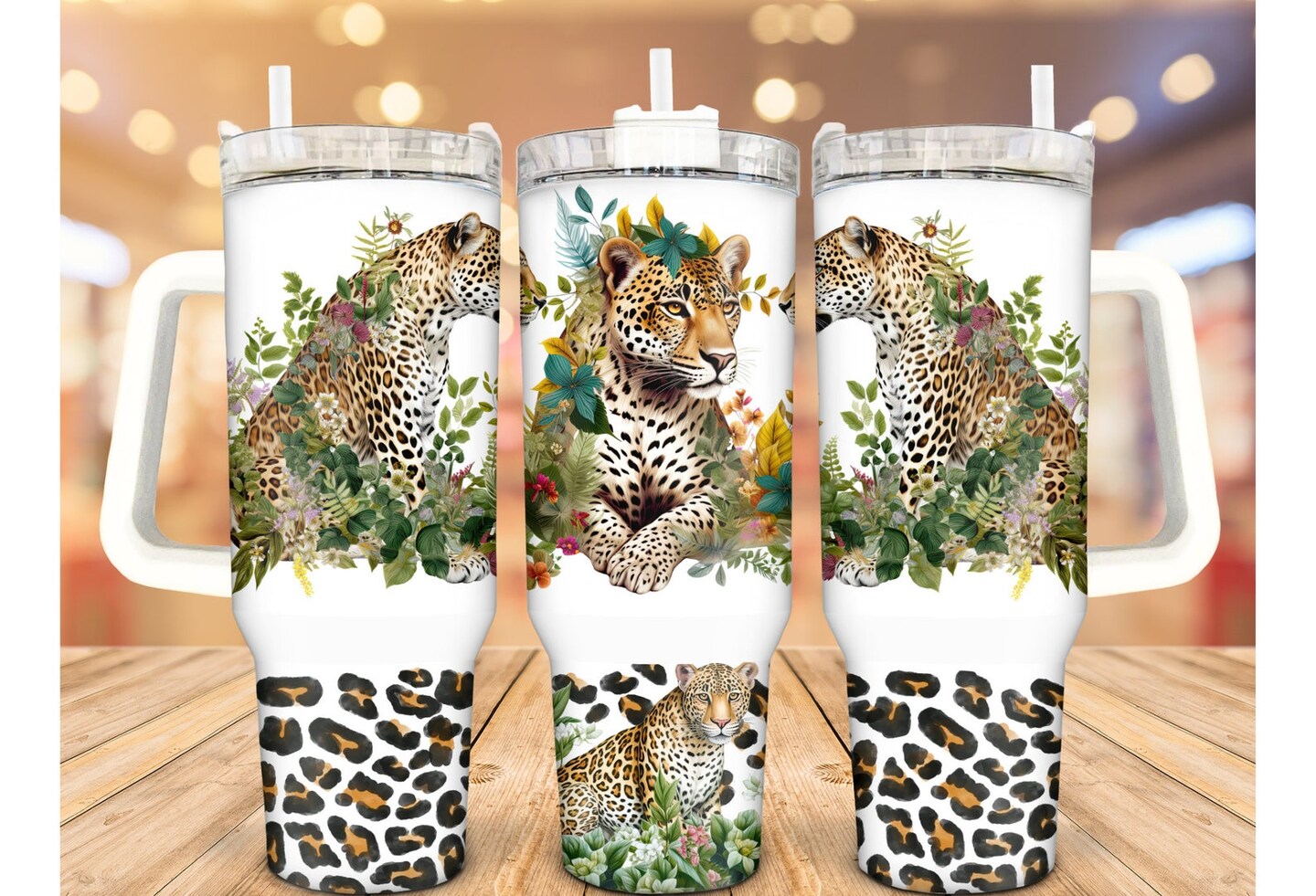Leopard Stainless Steel Tumbler, 40 Oz Thirst Quencher