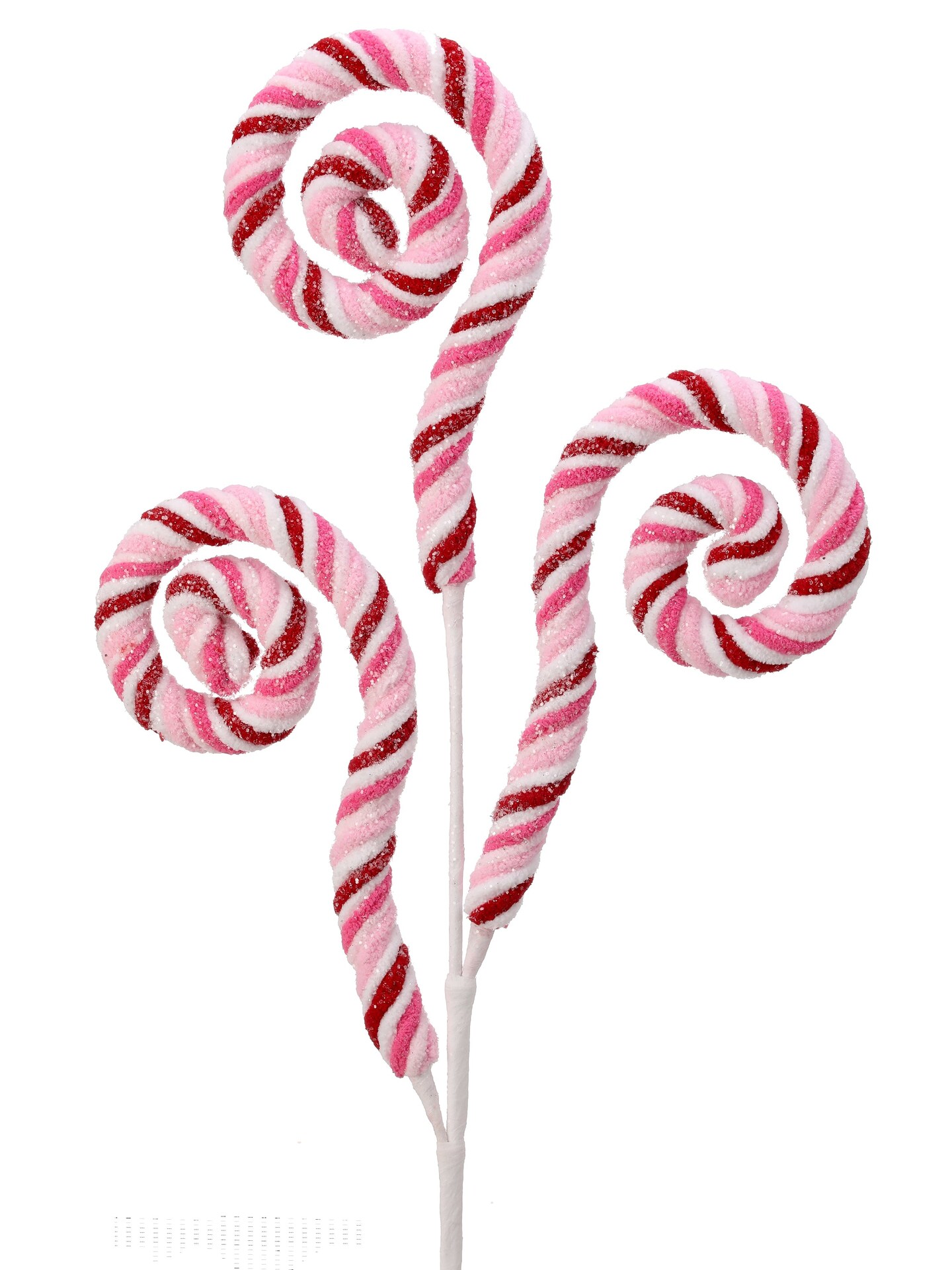 28&#x22; Chenille Glitter Curly Q Spray -  Whimsical Christmas Decoration