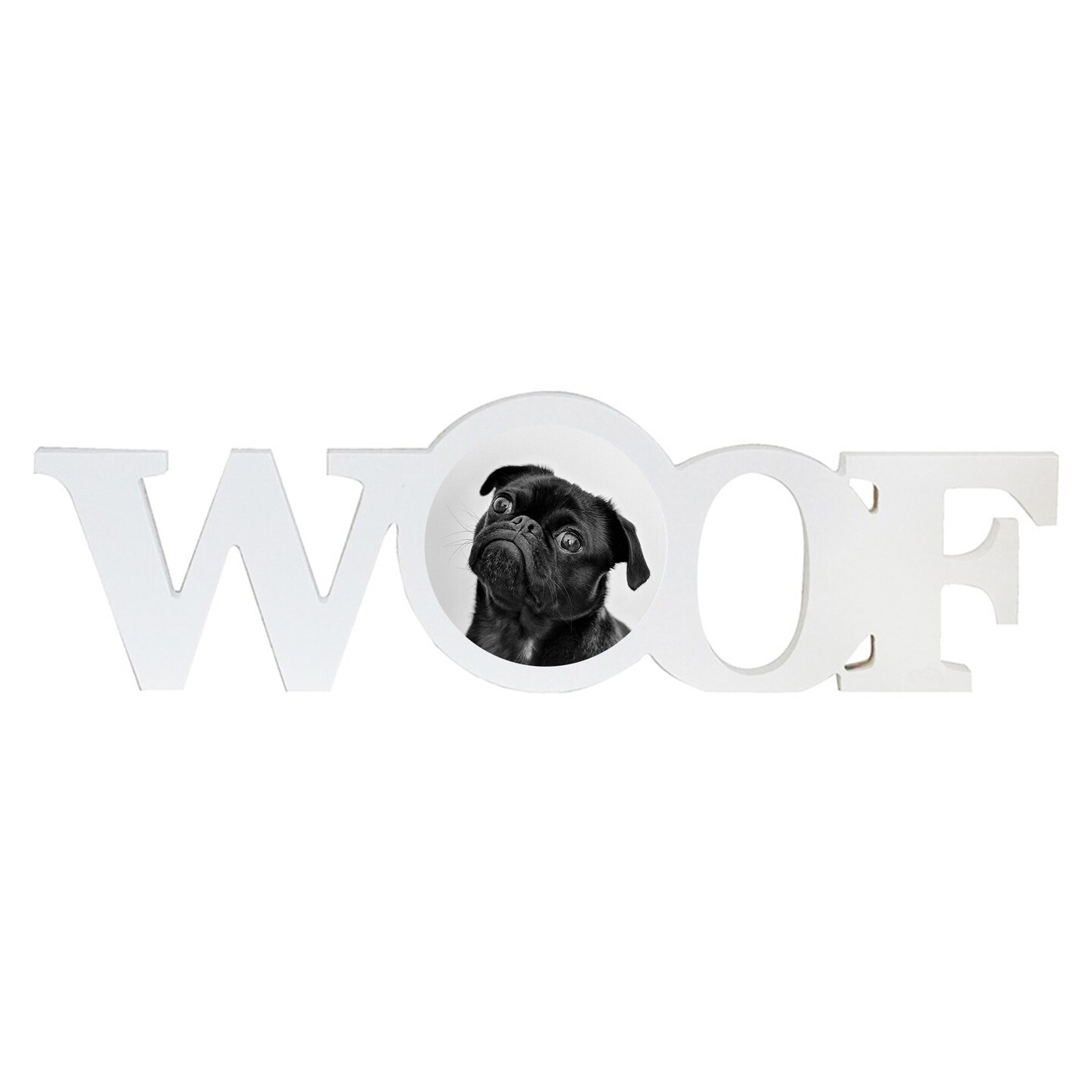 Sublimation Pet Product White Coated Wood Word Blocks Décor for Mantle– Sublimation Ready with 3.74” Plate- Woof