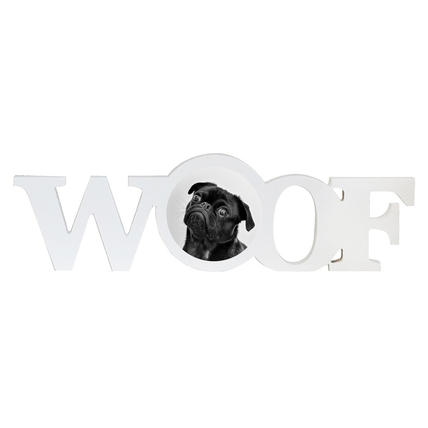 Sublimation Pet Product White Coated Wood Word Blocks D&#xE9;cor for Mantle&#x2013; Sublimation Ready with 3.74&#x201D; Plate- Woof