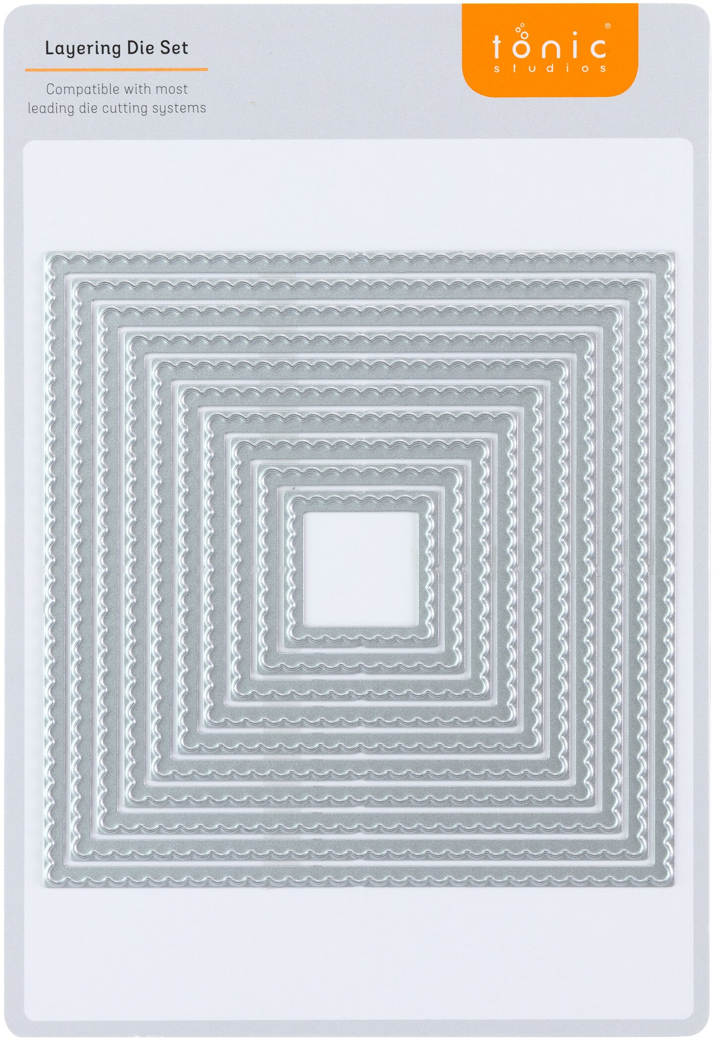 Tonic Studios Essentials Layering Basics Die Set-Scalloped Squares, .9&#x22; To 4.1&#x22;