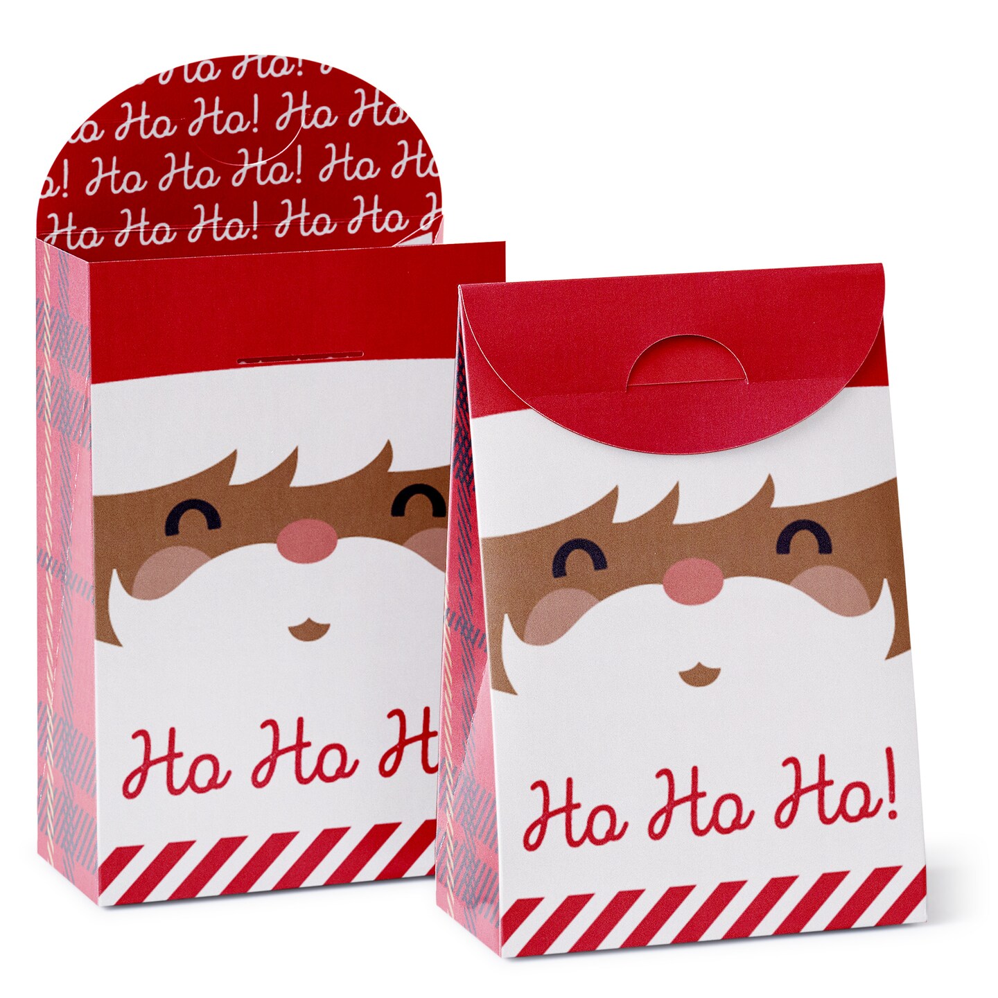 Big Dot of Happiness Jolly Santa Claus - Christmas Gift Favor Bags - Party Goodie Boxes - Set of 12