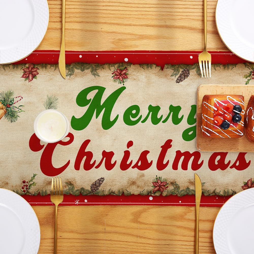 Vintage Christmas Table Runner Christmas Decorations