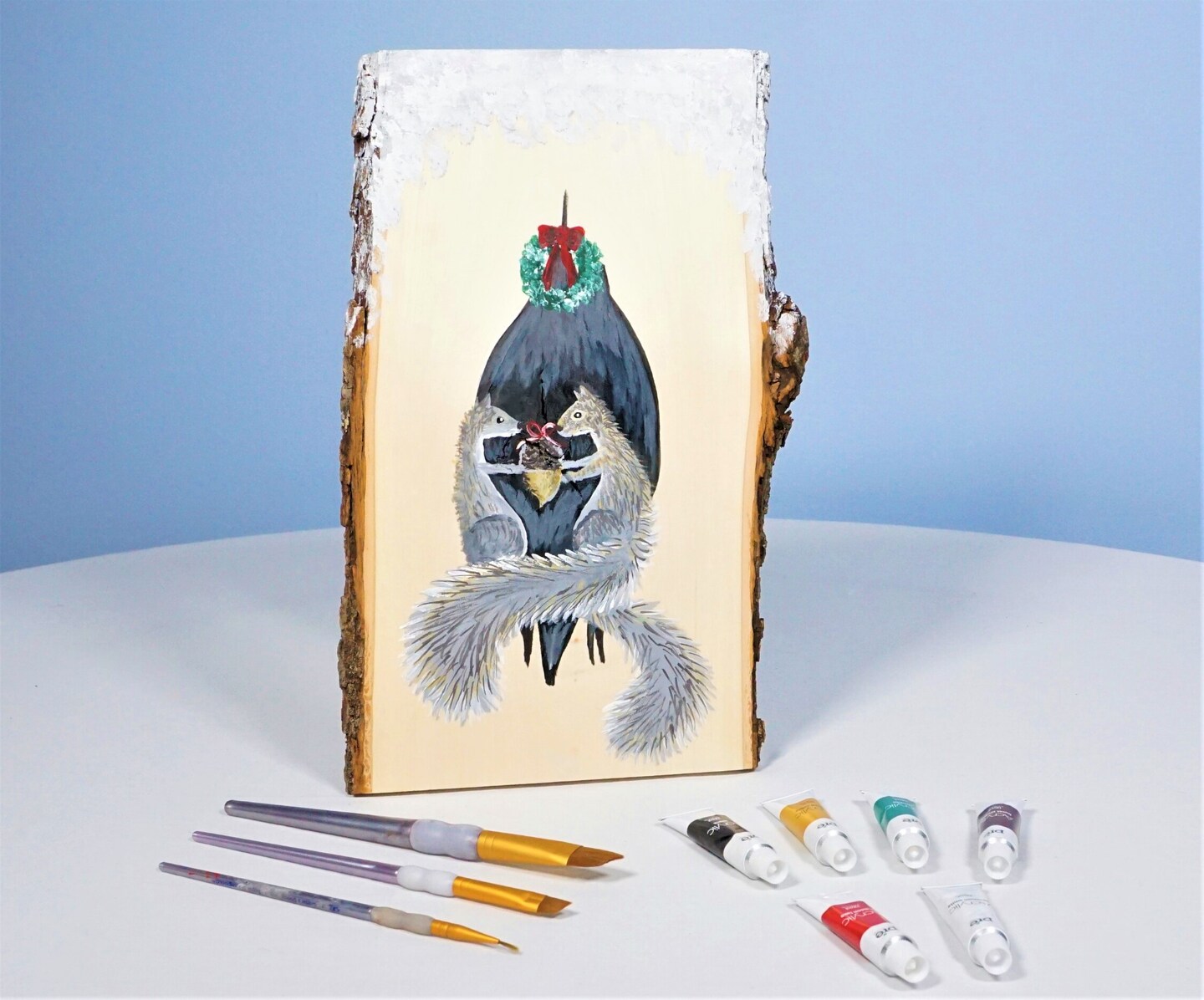 Christmas Paint Kit - Woodland Creatures Acrylic Painting Kit &#x26; Video Lesson, Art Gift Set, Christmas Craft, DIY Craft, Paint At Home