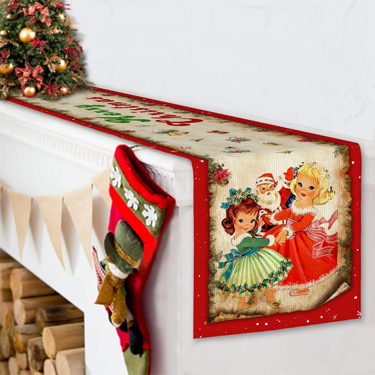 Vintage Christmas Table Runner Christmas Decorations