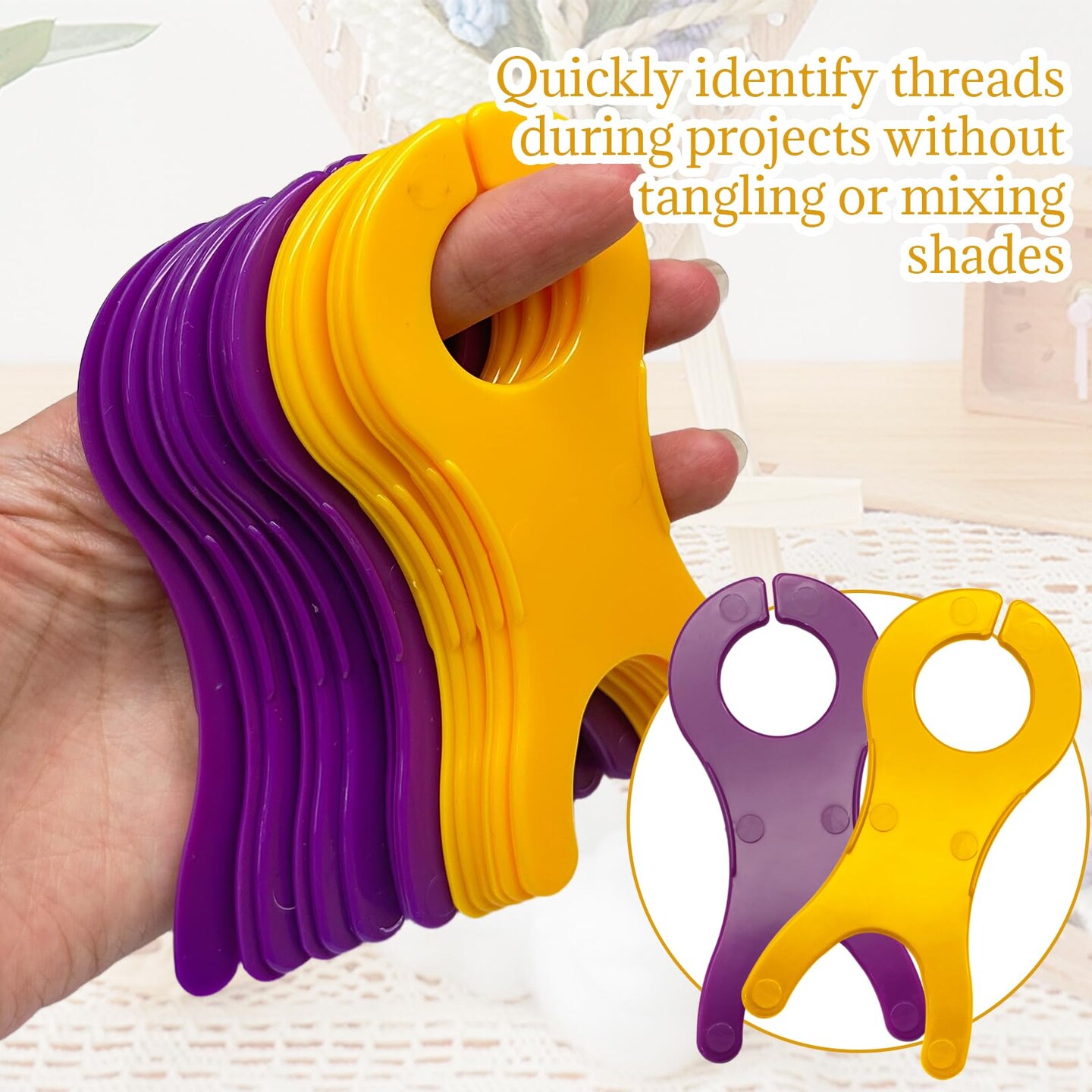 20pcs Yarn Bobbins for Crochet Large Bobbins Spool Tool - 2 Colors, Bobbin Winders Tool Weave Organizer Cross Stitch Thread Spool Organizer