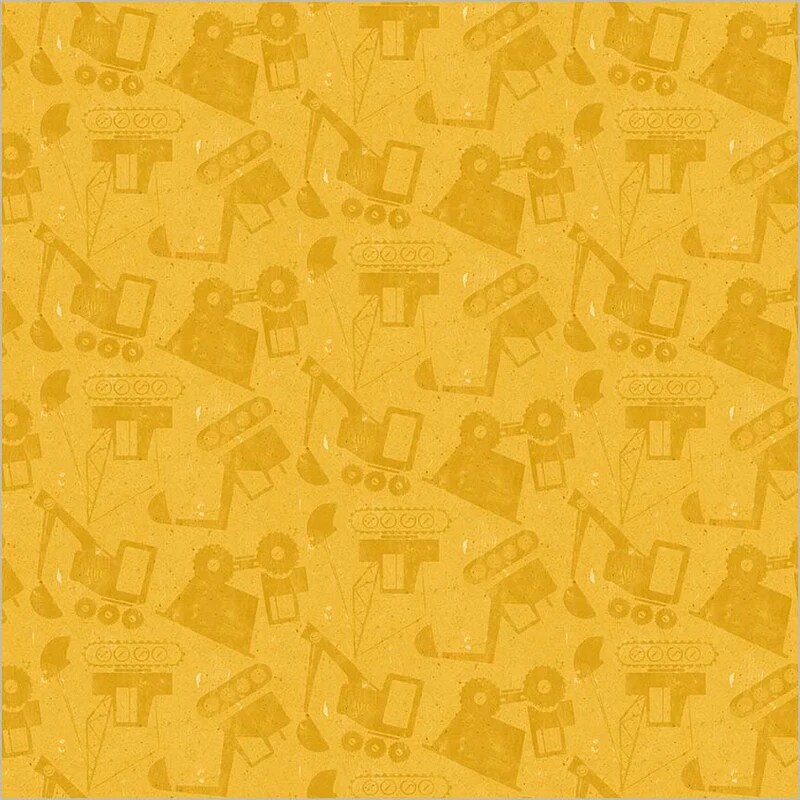 Fabric Windham Sunny Yellow Load by Load Diggers & Dozers by the Quarter Yard 54943-3