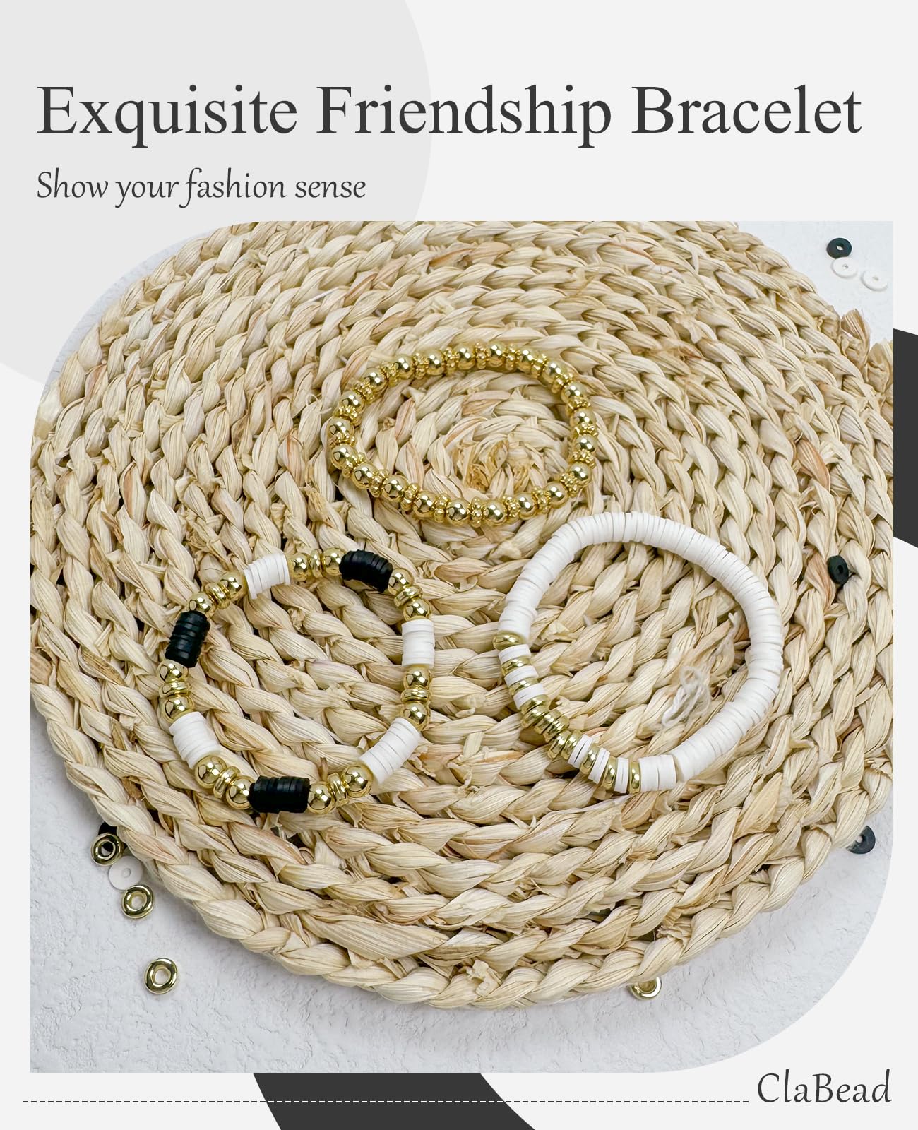 Bracelet Making Kit for Boys 3200Pcs, Clay Beads Bracelet Kit with Gold Beads and Gold Flower, Swift Friendship Beads Bracelet Kit for Bracelets Making