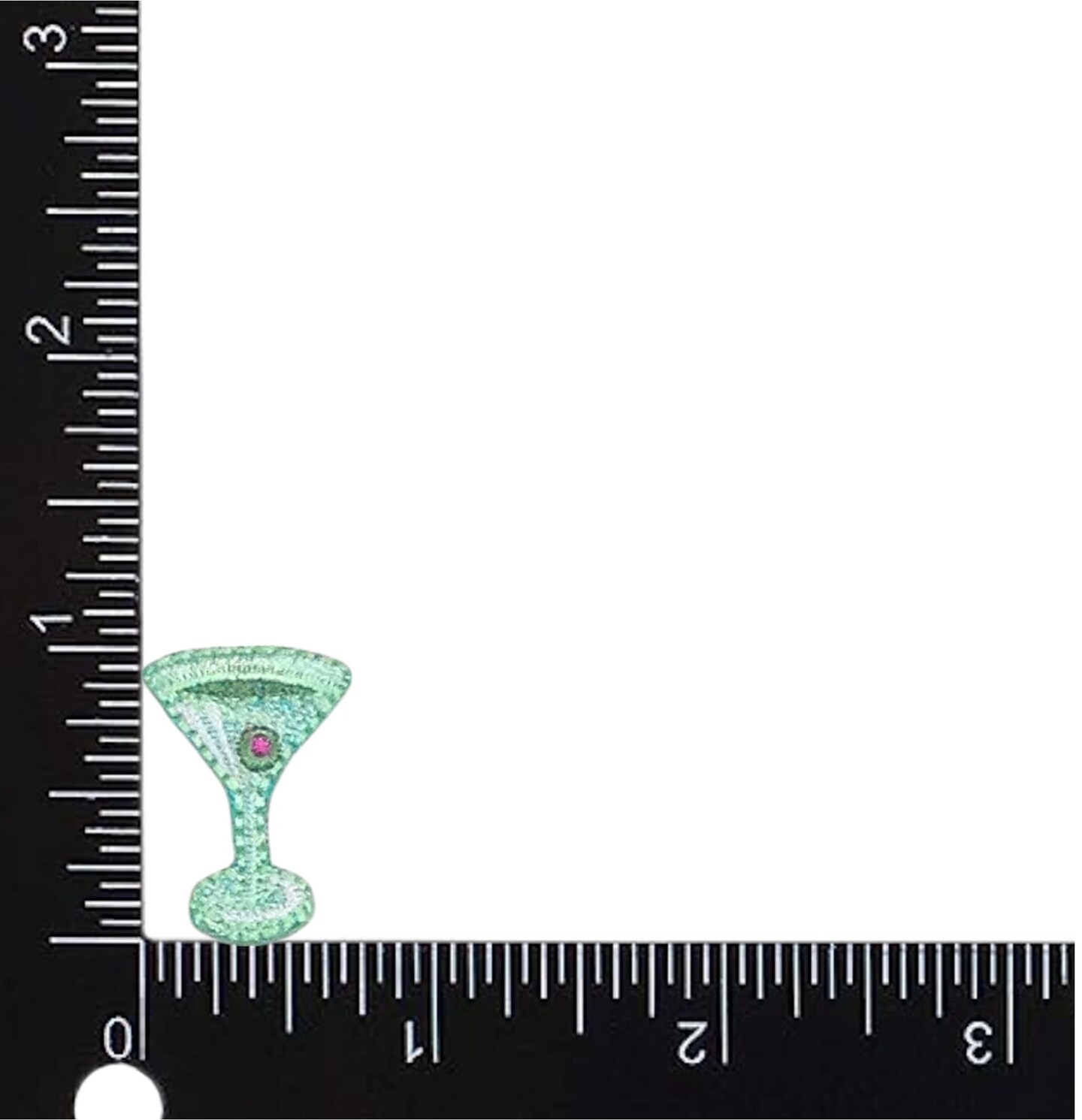Mini 1 inch Green Martini Glass, Cocktails, Drinks, Embroidered, Iron on Patch