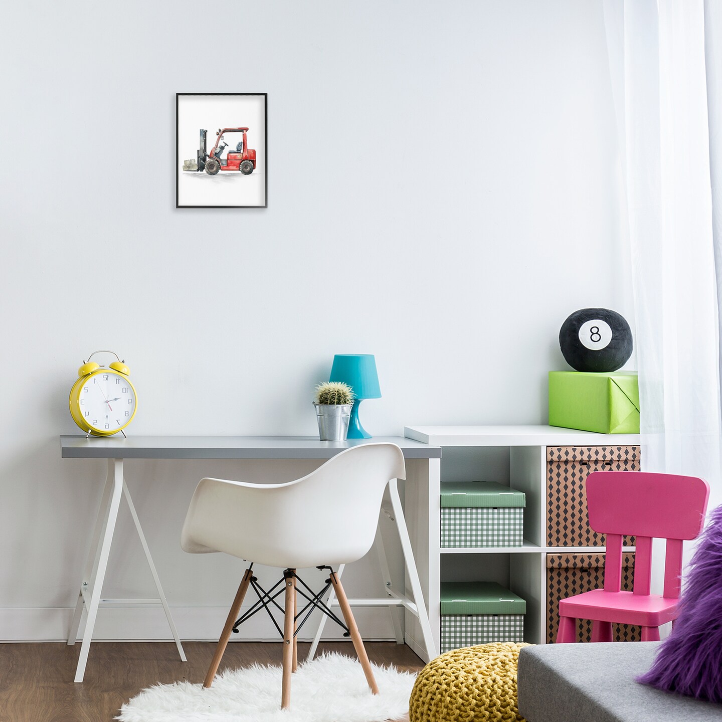 Stupell Industries Working Trucks Forklift Framed Giclee, design by Christine Simpson Art