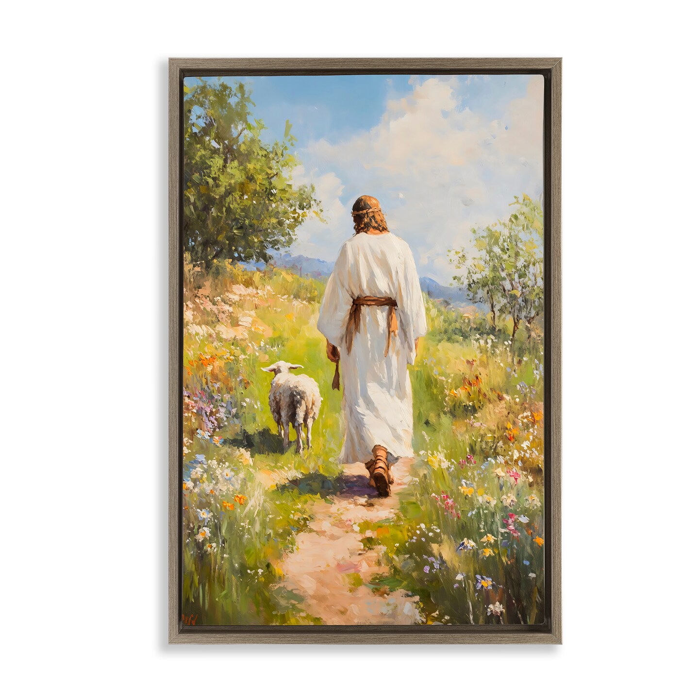 Stupell Industries Jesus Leaving the Sheep Floating Frame, design by LSR Design Studio