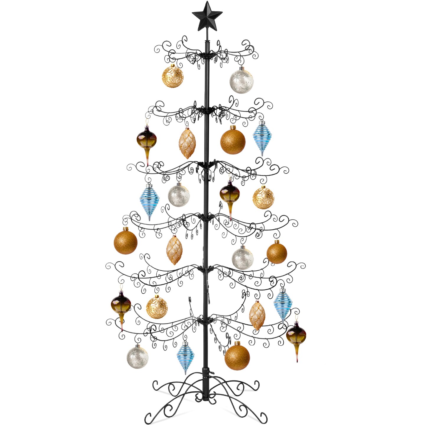 Best Choice Products Wrought Iron Ornament Display Christmas Tree w/ Easy Assembly, Stand