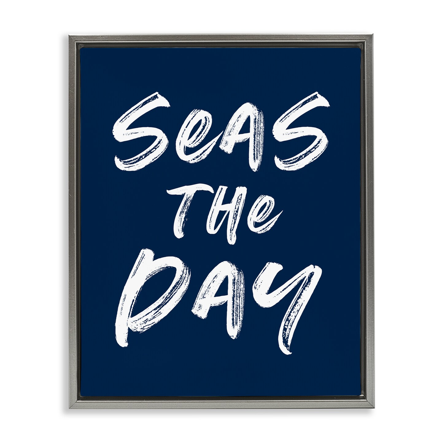 Stupell Industries Seas The Day Sentiment Floating Frame, design by ...